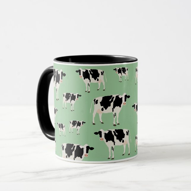 Caneca Padrão Animal de Fazenda de vaca (Frente Esquerda)