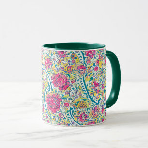 Caneca Padrão Árabe Floral de Hunter Verde