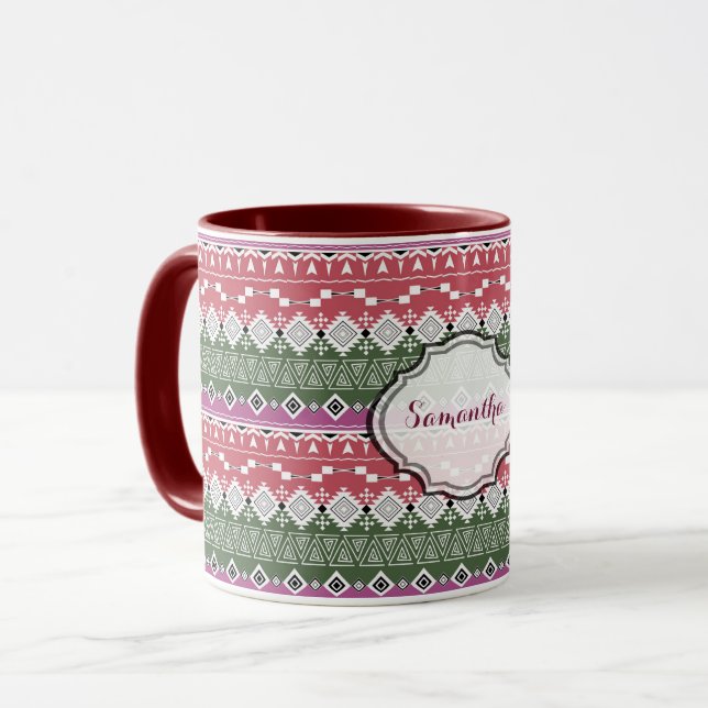 Caneca Padrão asteca. (Frente Esquerda)