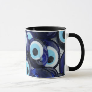 Caneca Padrão Azul das Pedras Mau de Amuletas Nazares