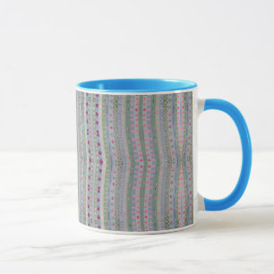 Caneca Padrão Bonito de Corações Rosa e Verde