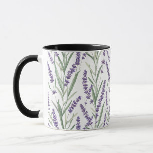 Caneca Padrão Botânico de Lavanda
