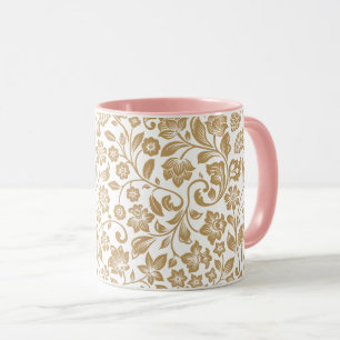 Caneca Padrão Botânico Floral Vintage