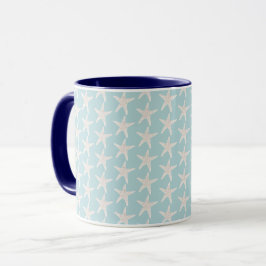 Caneca Padrão Branco Azul de Starfish