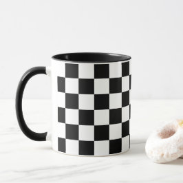 Caneca Padrão branco preto-escuro a frio