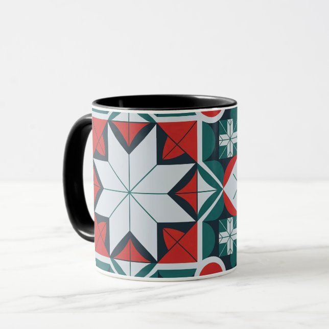 Caneca Padrão caleidoscópico (Frente Esquerda)