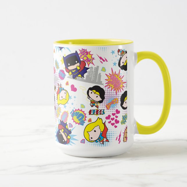 Caneca Padrão Chibi Super Heroine (Direita)