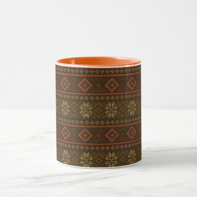 Caneca Padrão clássico de outono/ilhas frias/colorwork  (Centro)