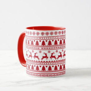 Caneca Padrão clássico escandinavo do Natal