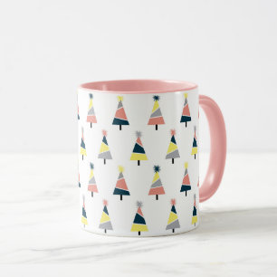 Caneca Padrão colorido da árvore de Natal