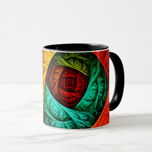 Caneca Padrão Colorido de Arte Moderna Abstrato artística
