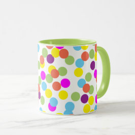 Caneca Padrão Colorido de Bolinhas Multicolorido
