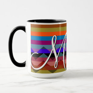 Caneca Padrão Colorido de Stripes Chevron #2