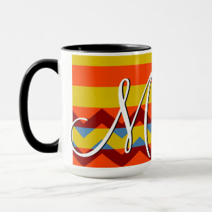 Caneca Padrão Colorido de Stripes Chevron #8