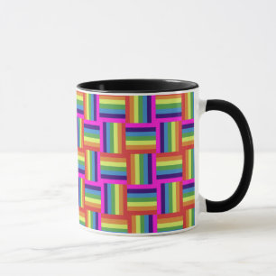 Caneca Padrão Colorido do Bloco Arco-Íris