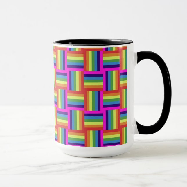 Caneca Padrão Colorido do Bloco Arco-Íris (Direita)
