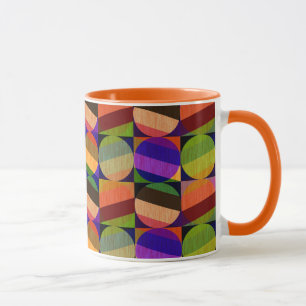 Caneca Padrão Colorido Inspirado em Vintage