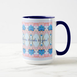 Caneca Padrão com rosa e azul