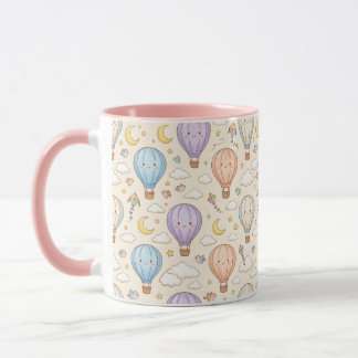 Caneca Padrão contínuo de balão de ar quente Kawaii fofo