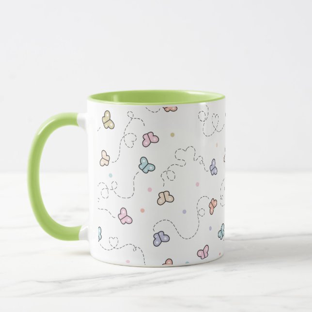 Caneca Padrão contínuo de borboleta (Esquerda)