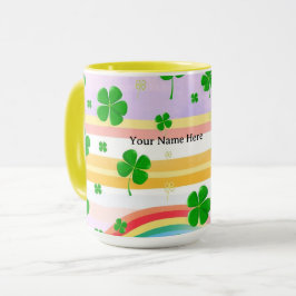 Caneca Padrão contínuo de trevo irlandês colorido