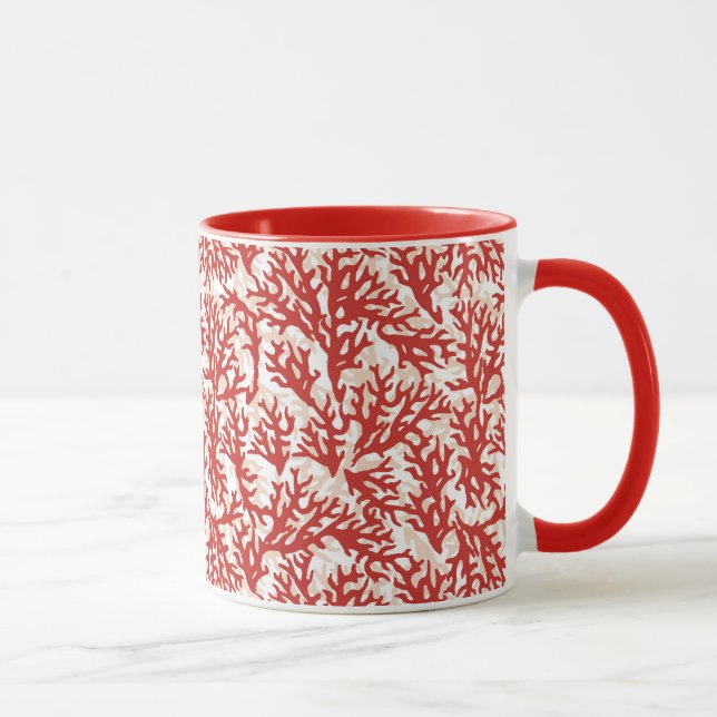 Caneca Padrão Coral Vermelho 2 (Direita)