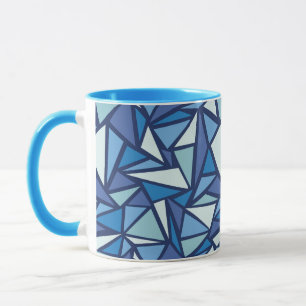 Caneca Padrão Crítico de Gelo Abstrato azul