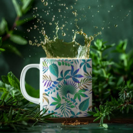 Caneca Padrão das folhas tropicais