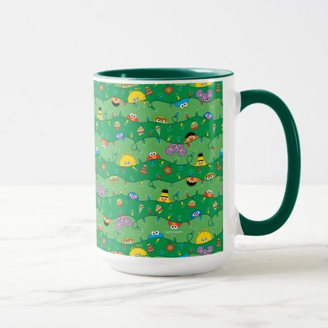 Caneca Padrão das Luzes de Natal da Rua Sésame (Direita)