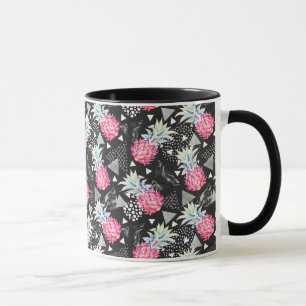 Caneca Padrão de abacaxi de triângulo texturizado