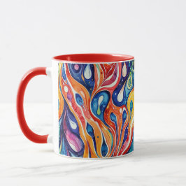 Caneca Padrão de abstrato 1196 com arte fluida - Mug