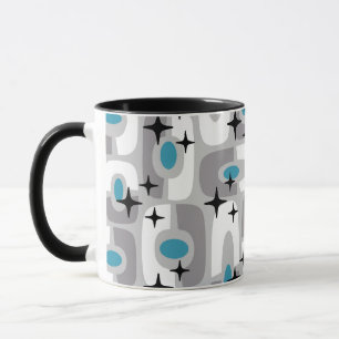 Caneca Padrão de Abstrato cósmico moderno do Meio século