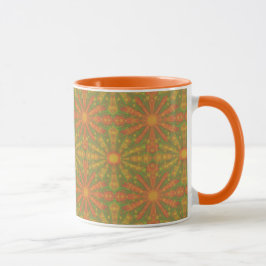 Caneca Padrão de abstrato "Sunshine" em laranja e amarelo