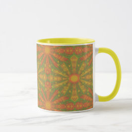 Caneca Padrão de abstrato "Sunshine" em laranja e amarelo
