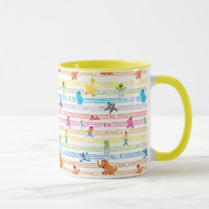 Caneca Padrão de Amigos de Sesame com Cores de Arco-íris