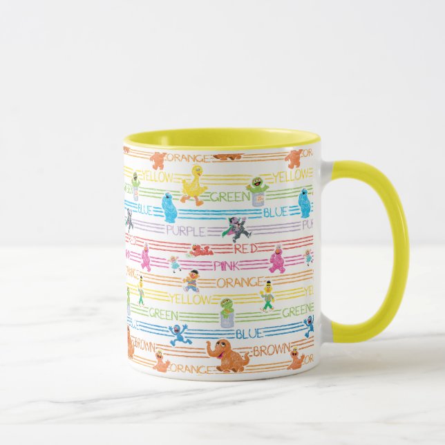 Caneca Padrão de Amigos do Sesame de Cores de Arco-íris (Direita)