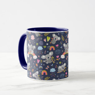 Caneca Padrão de Amor do Koala Rainbow