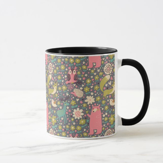 Caneca Padrão de Animais Florestais (Direita)