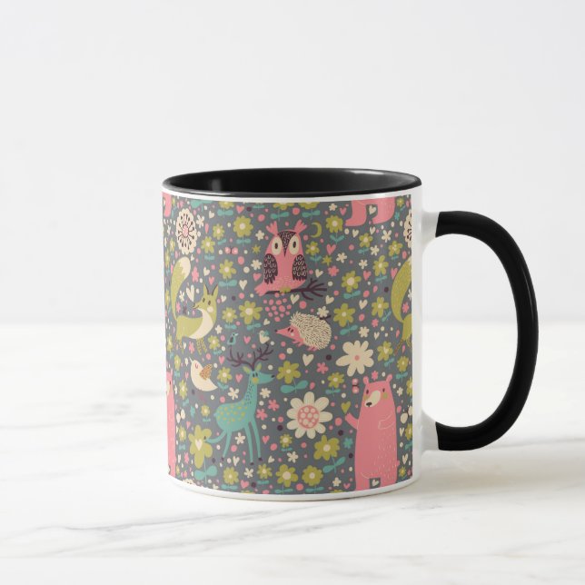 Caneca Padrão de Animais Florestais (Direita)