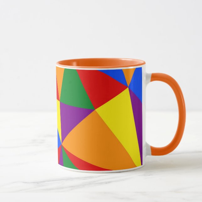 Caneca Padrão de arco íris de polígono (Direita)