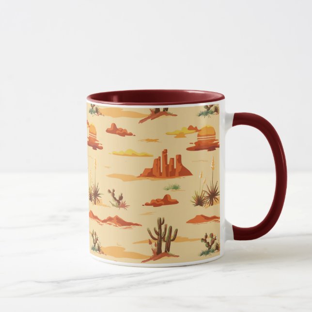 Caneca Padrão de Arizona de Paisagem do Deserto (Direita)