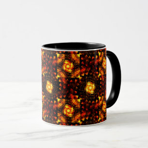 Caneca Padrão de Arte Abstrata Boho Moderno Elegante Dour