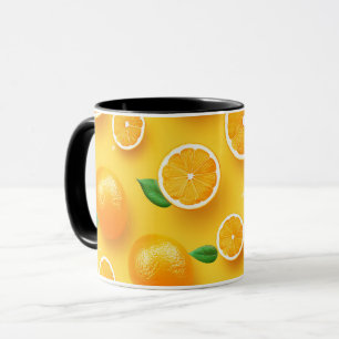 Caneca Padrão de Arte de Fruta Cítrica Moderno Fofo Único