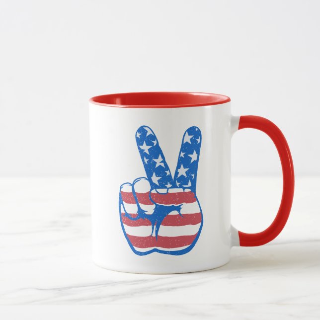 Caneca Padrão de Bandeira da Peace American (Direita)