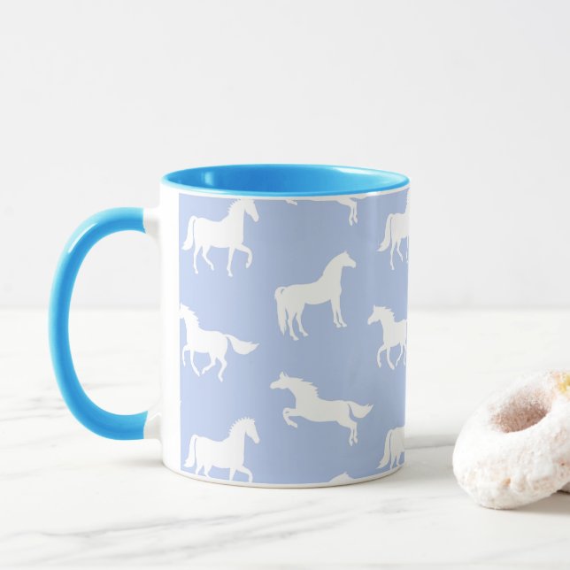 Caneca padrão de beleza dos cavalos, Presente para Amante (Com Donut)