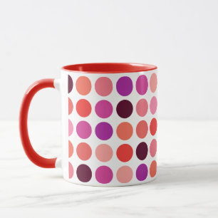 Caneca Padrão de bolinhas colorido e chique com monograma