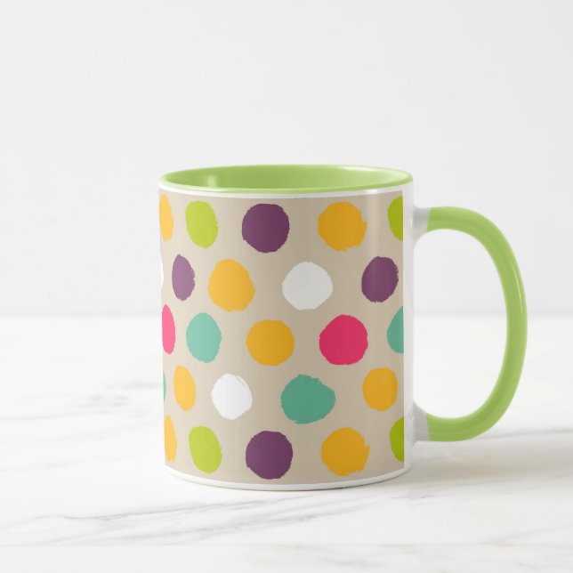 Caneca Padrão de bolinhas desenhado à mão (Direita)
