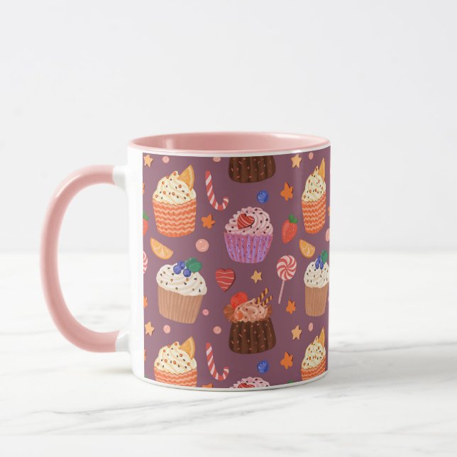 Caneca Padrão de bolinhos bonitos (Esquerda)