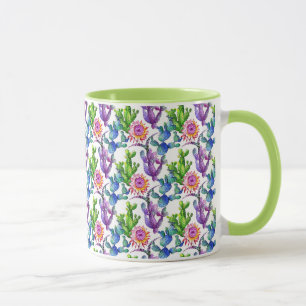 Caneca Padrão de Cactus de flor silvestre