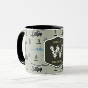 Caneca Padrão de Camuflagem Verde Camuflado Militar do Ex